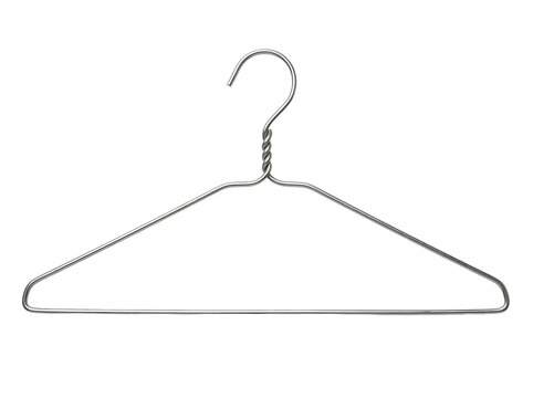 Metal clothes hanger isolated on transparent background