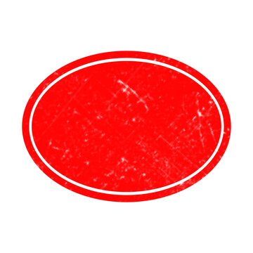 Geometric red oval icon with a thin black stroke, centered on a black background, useful as a simple button or placeholder isolated on a transparent background