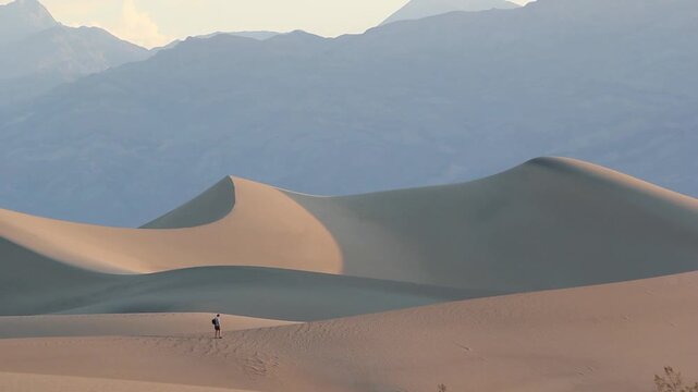 Warm morning light on Mesquite Flat sand dunes