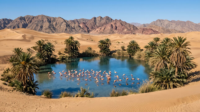 Scenic mountain lake surrounded by rocky hills under clear blue sky