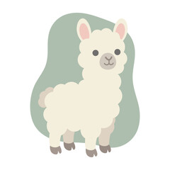 Fototapeta premium Charming Cartoon Llama Illustration A Whimsical Depiction of a Fluffy Andean Camelid, Perfect for Various Designs