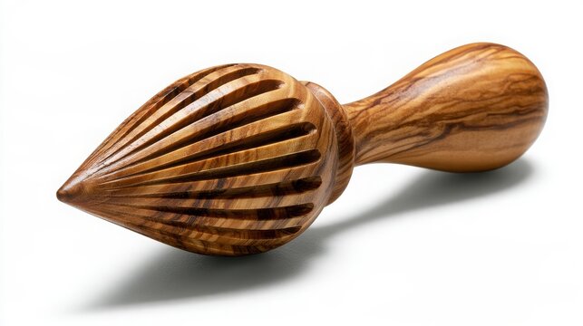 Handcrafted wooden citrus reamer for fresh juice extraction in modern