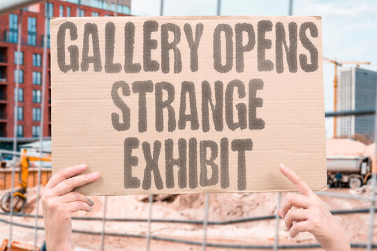 "Gallery opens strange exhibit" Quirky artists take over famous museum with odd works. GALLERY. EXHIBIT. WEIRD. ARTISTS. VISITORS.