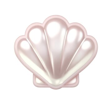 A shiny, pearl-colored seashell with a smooth, glossy finish.