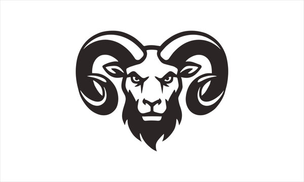 Aggressive ram head mascot logo design