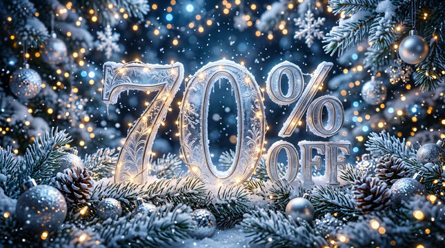 Frosted Winter 70 Off Text Effect