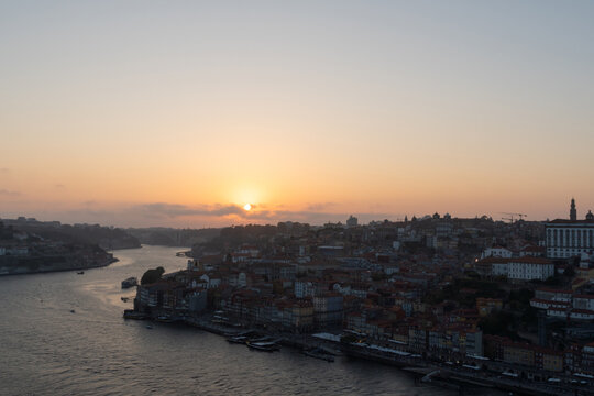 Porto, Portugal Skyline at Sunset over the Douro River