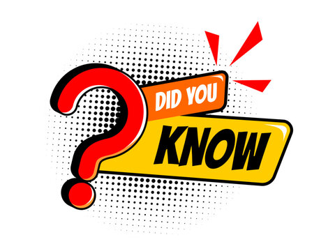 Did You Know comic style typographic design with a halftone effect and a question mark. Comic phrase in cartoon style pop art. Vector illustration