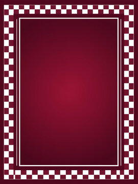 Burgundy and white checkered border frame background