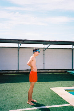 Teen Ready to Swim