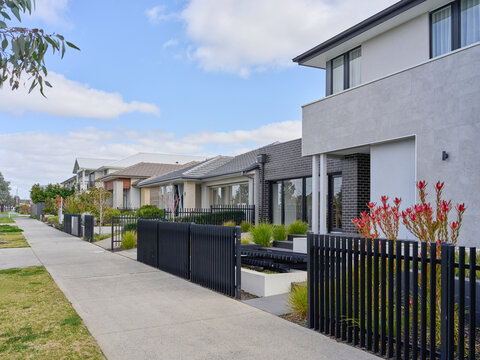 New Homes on a Street of a Masterplanned Suburb in Melbourne