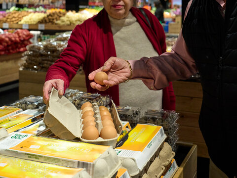 Shopping for Eggs at a Market
