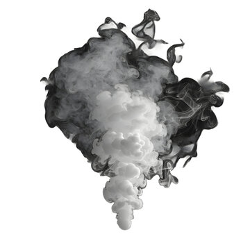 hite  smoke   puff   isolated  on  transparent  black