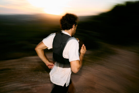 Runner at Sunset With On-Camera Flash