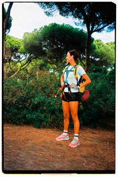 Woman Ready For Zipline
