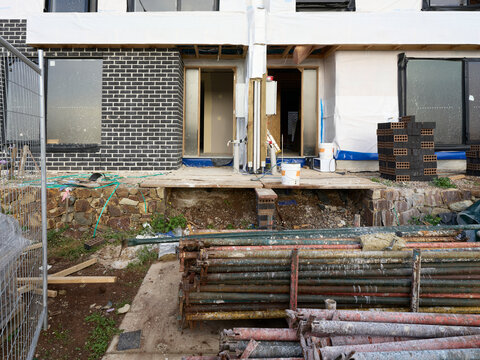 Construction Site Showing Building Progress During Daylight Hours