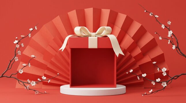 Celebrating the vibrant traditions of chinese new year with gifts and festive decorations