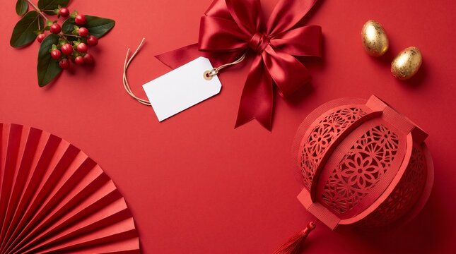 Celebrating the vibrant traditions of chinese new year with red envelopes gifts and festive decorations
