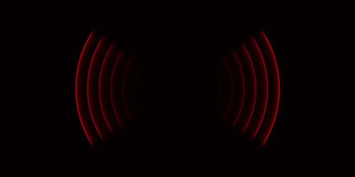 Abstract neon circle radio waves looping background. Abstract neon radio waves signal.Radio wave signal, radar concept.Radio waves seamless animation background video with alpha chanel.4k video