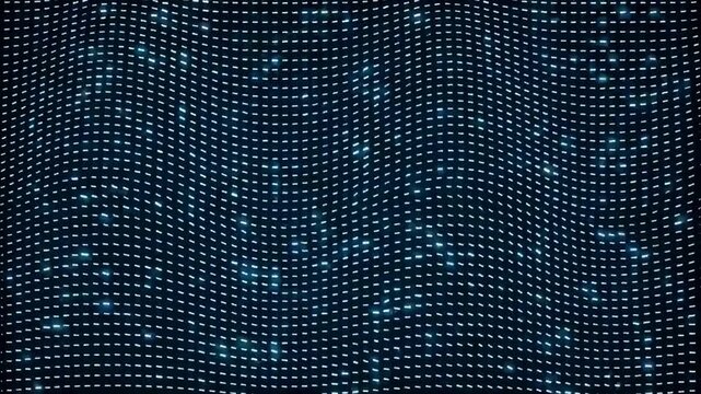 White dash wave motion flowing on black seamless loop 4K