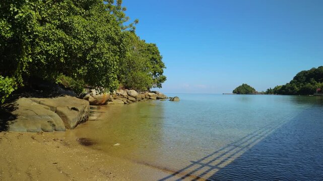 Sandy Tropical Beach With Clear Blue Water