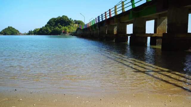 Bridge Over Calm Tropical Coastal Water