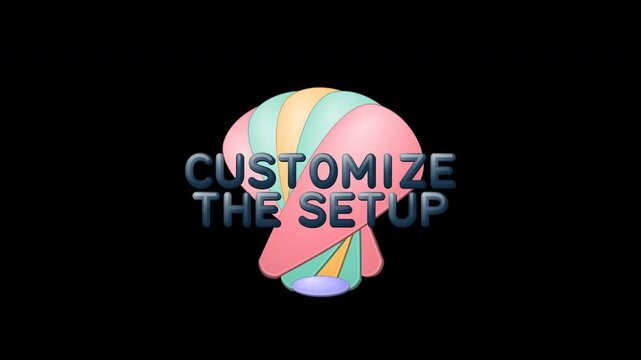 3D vector illustration of colorful inflatable hot air balloon icon with customize the setup text call to action