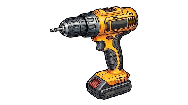 Cordless power drill electric tool vector illustration isolated on white background
