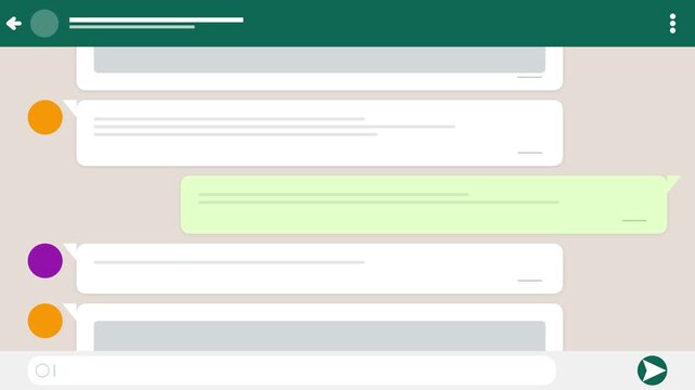 Generic mobile chat interface grid showing message bubbles
