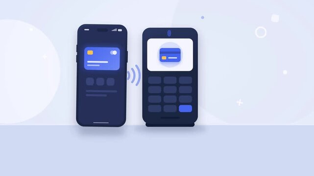 Smooth panning 4K UHD footage of contactless smartphone payment terminal