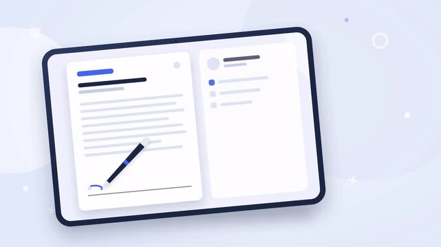 Dynamic 4K UHD slow motion screen recording of digital signature on tablet