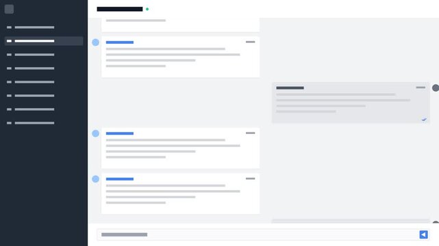 Messaging app user interface dashboard wireframe layout