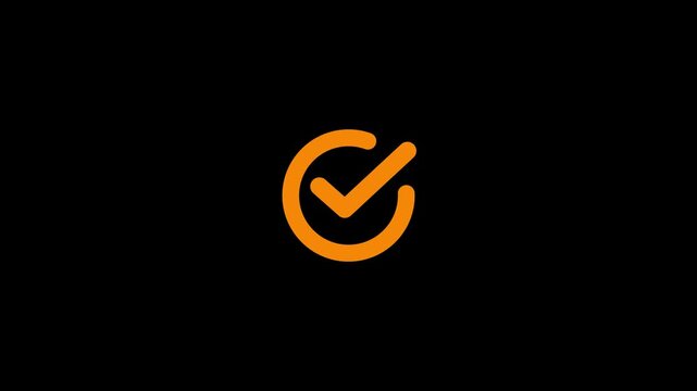 Check mark icon white color. check mark animation motion.4k motion video.