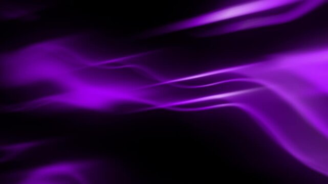 Glowing purple waves undulate across dark abstract background. Flowing bands of light form sleek digital texture, bringing futuristic energy and vivid, atmospheric sense of motion.
