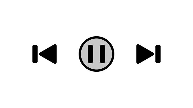 Cursor arrow clicking play and pause button motion graphic, 4k motion video..