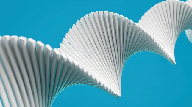 Abstract 3D Render White DNA Helix Spiral Concept Background Template Design