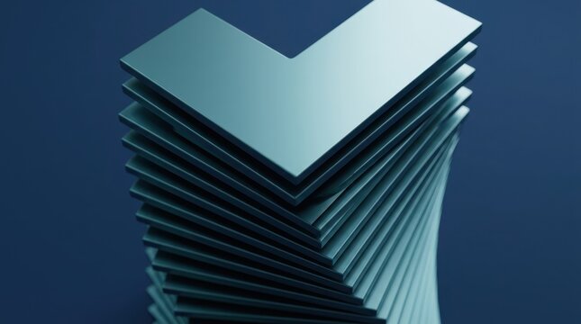 Abstract 3D Render Geometric Spiral Stack Concept Background for Corporate Design