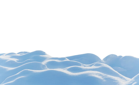Christmas winter natural snow isolated on transparent background. Large beautiful snowdrift png