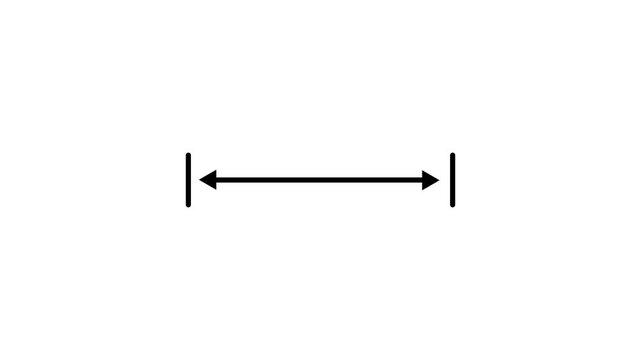 Double side indicator arrow animation on black background.4k quality video.