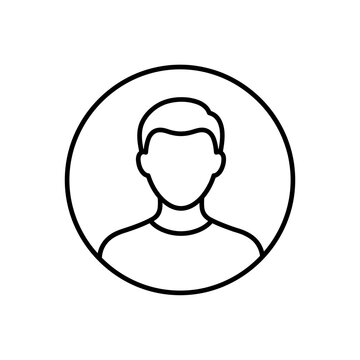 Thin monoline user profile line icon