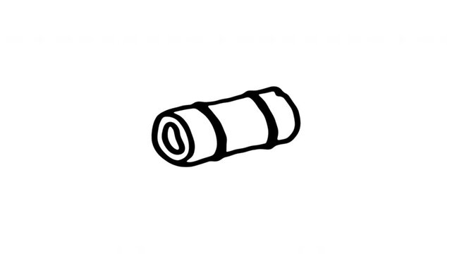 Telescope For Stargazing And Distant Viewing Doodle Animation With Alpha Channel. Spyglass, Astronomy Tool And Observation Equipment. Animated Hand-Drawn Icon For Video Overlay 4K.