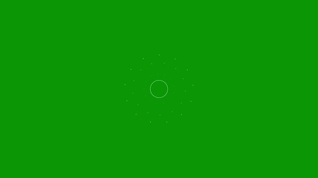 Highlight circles fireworks explosion line shape blast on green screen background. 4K, circles fireworks explosion line shape blast, ellipse blast animation, cartoon flat vector random explosion