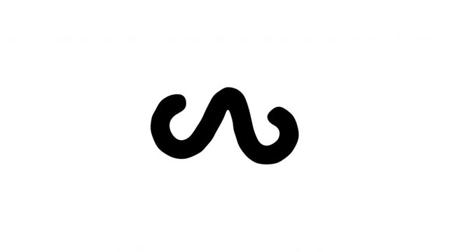 Decorative Squiggle For Motion Accents And Section Breaks Doodle Animation With Alpha Channel. Wavy Line And Handwritten Divider. Animated Hand-Drawn Icon For Video Overlay 4K.