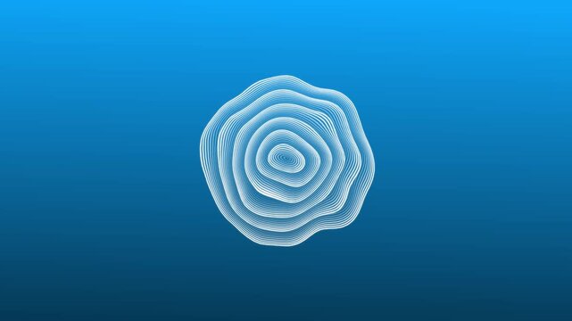 Futuristic Glowing White Circular Sound Wave Expanding Motion Background, Abstract Tech Digital Frequency Visualizer Animation Loop for Sci-Fi, Data Network, and Cyber Technology Projects.