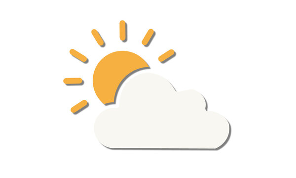 Sun behind cloud partly cloudy weather icon