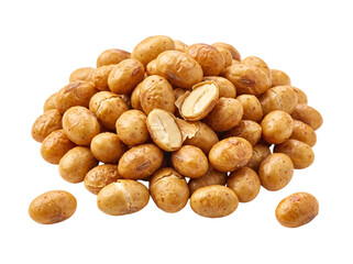 Obraz premium A pile of crispy roasted soybeans isolated on transparent background transparent background