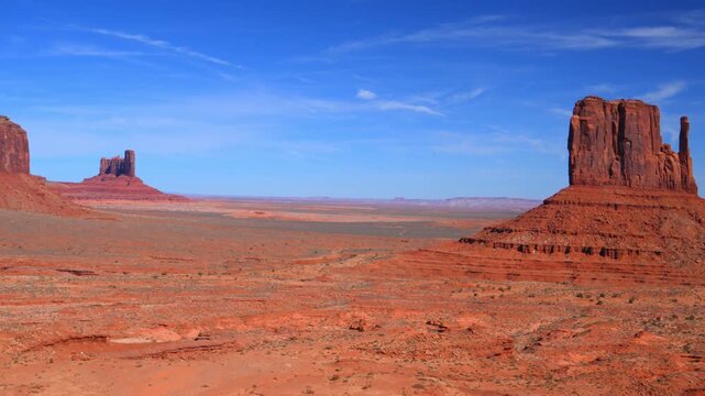 Monument Valley, located on the Colorado Plateau along the Arizona&ndash;Utah border in the United States