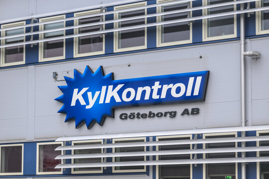 Gothenburg, Sweden - August 29 2026: KylKontroll G&ouml;teborg company sign on industrial building facade.