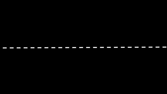 Animated  Straight Linear Dashed Lines on Black Background Minimal Motion Graphic