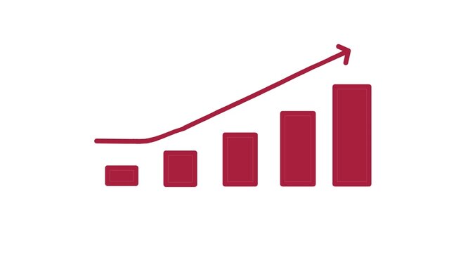 Business growth chart and financial graph with rising arrow vector illustration